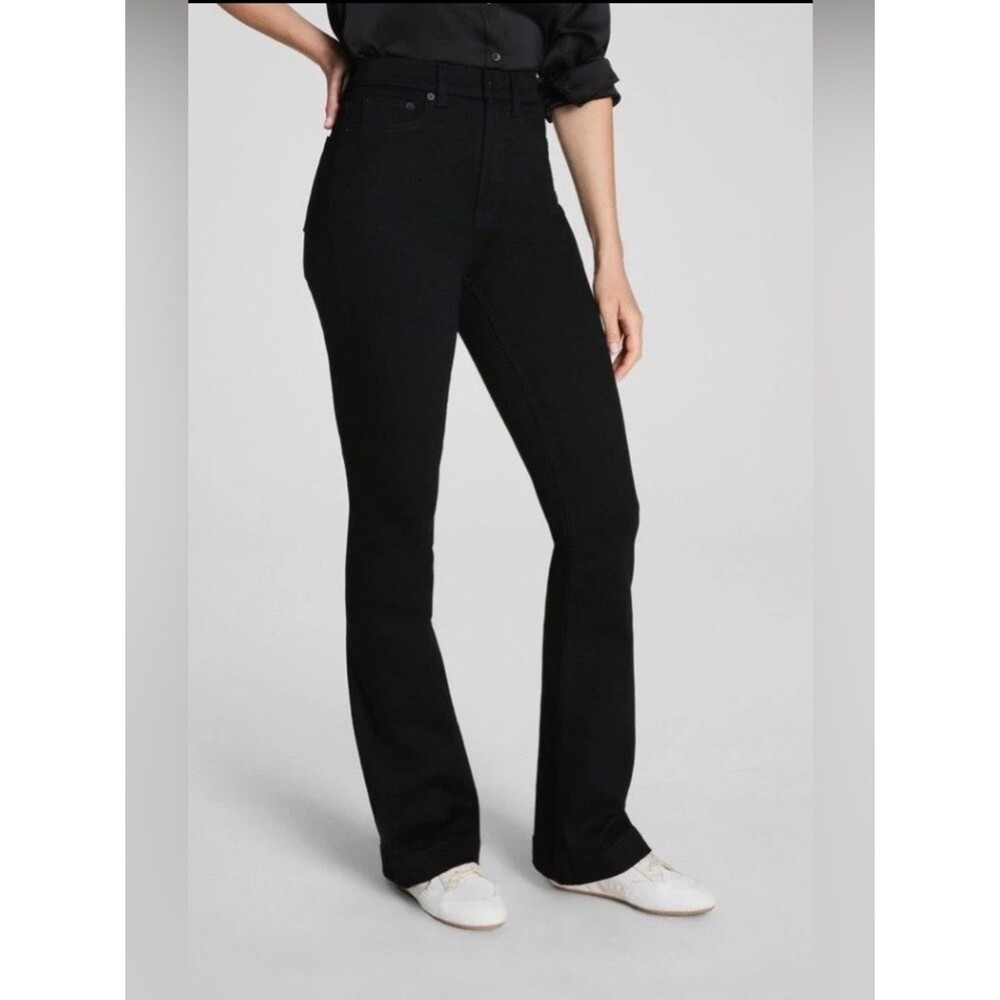 SPANX sculpt ReDefine Flare Jeans – black, zip fly, 5-pocket, shaping denim 16